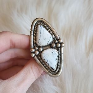 Vintage White Buffalo Ring Sz 6.75